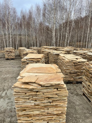 Плитняк златолит жёлтый для фасада 1,5-3 см купить в Республике Алтай