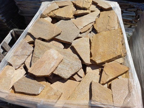 Плитняк златолит жёлтый золотистый для отмостки купить в Республике Алтай